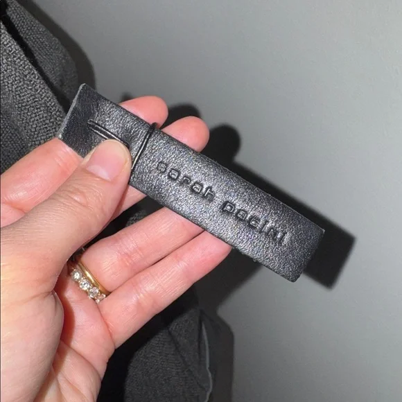 Sarah Pacini Black Canvas and Leather Shoulder Bag - Picture 3 of 4